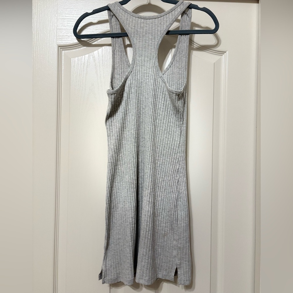 Gray Ribbed Mini Bodycon Dress - Picture 2 of 2